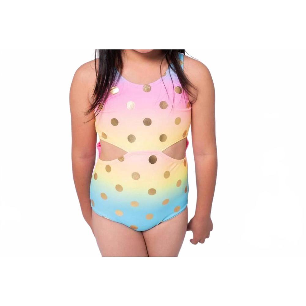 NEW APPAMAN erika one piece swimsuit in rainbow dots